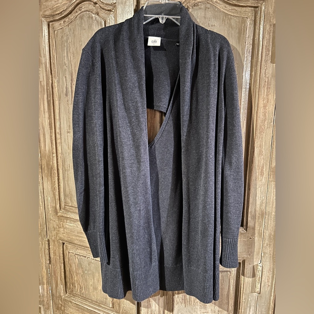 CAbi Victoria Navy Open Front Cardigan - Keyhole back NWOT